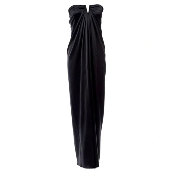chinese dress ladies Oscar de la Renta 1960s Metallic Maxi Dress M main image 1